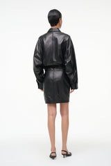 CLAUDETTE LEATHER DRESS BLACK