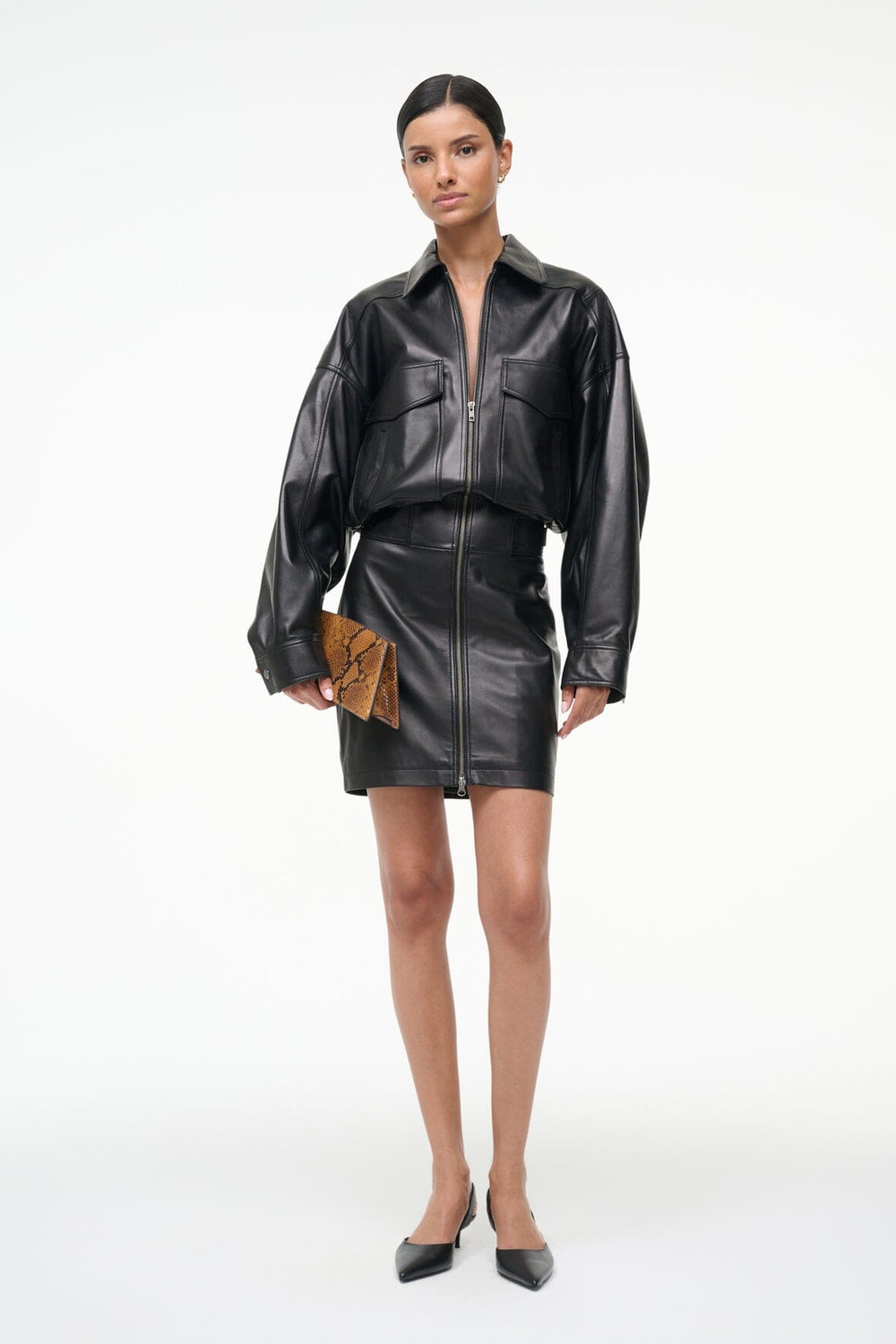 CLAUDETTE LEATHER DRESS BLACK