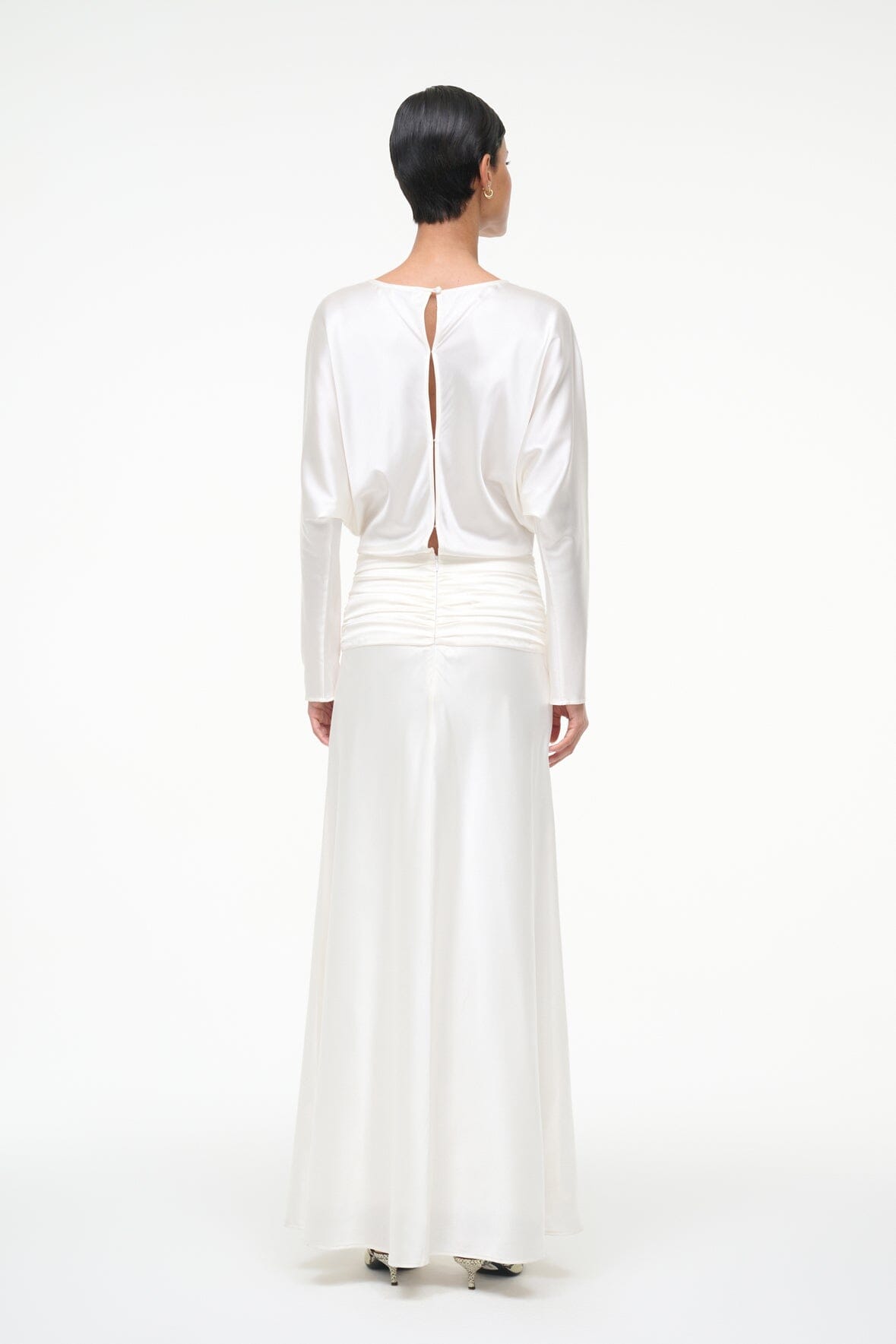 FREDA SILK DRESS IVORY