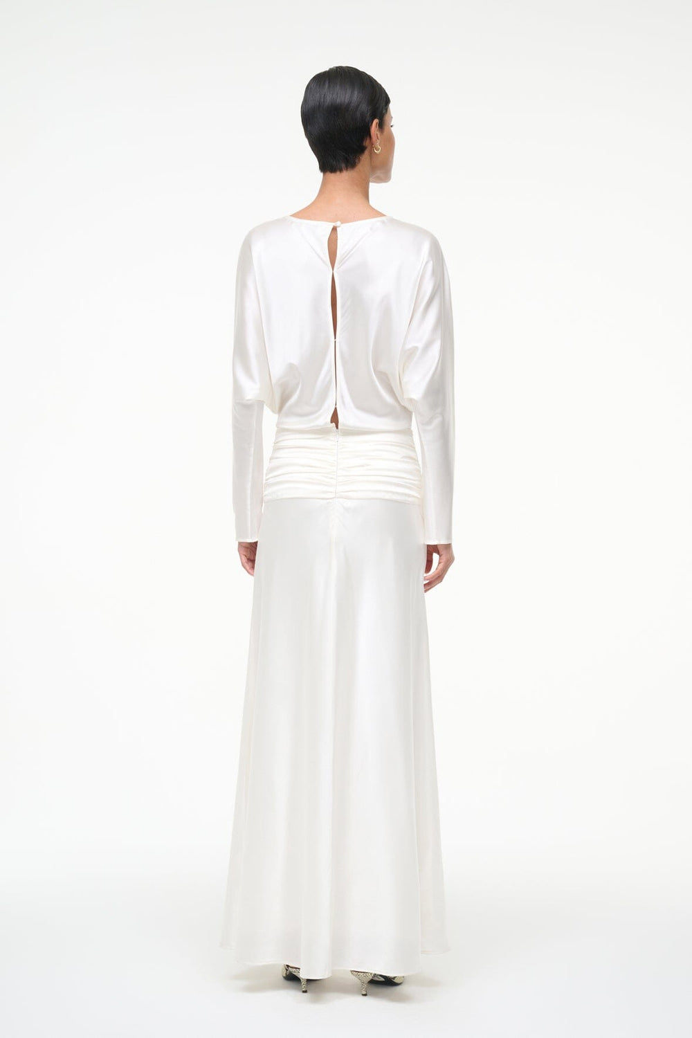 FREDA SILK DRESS IVORY