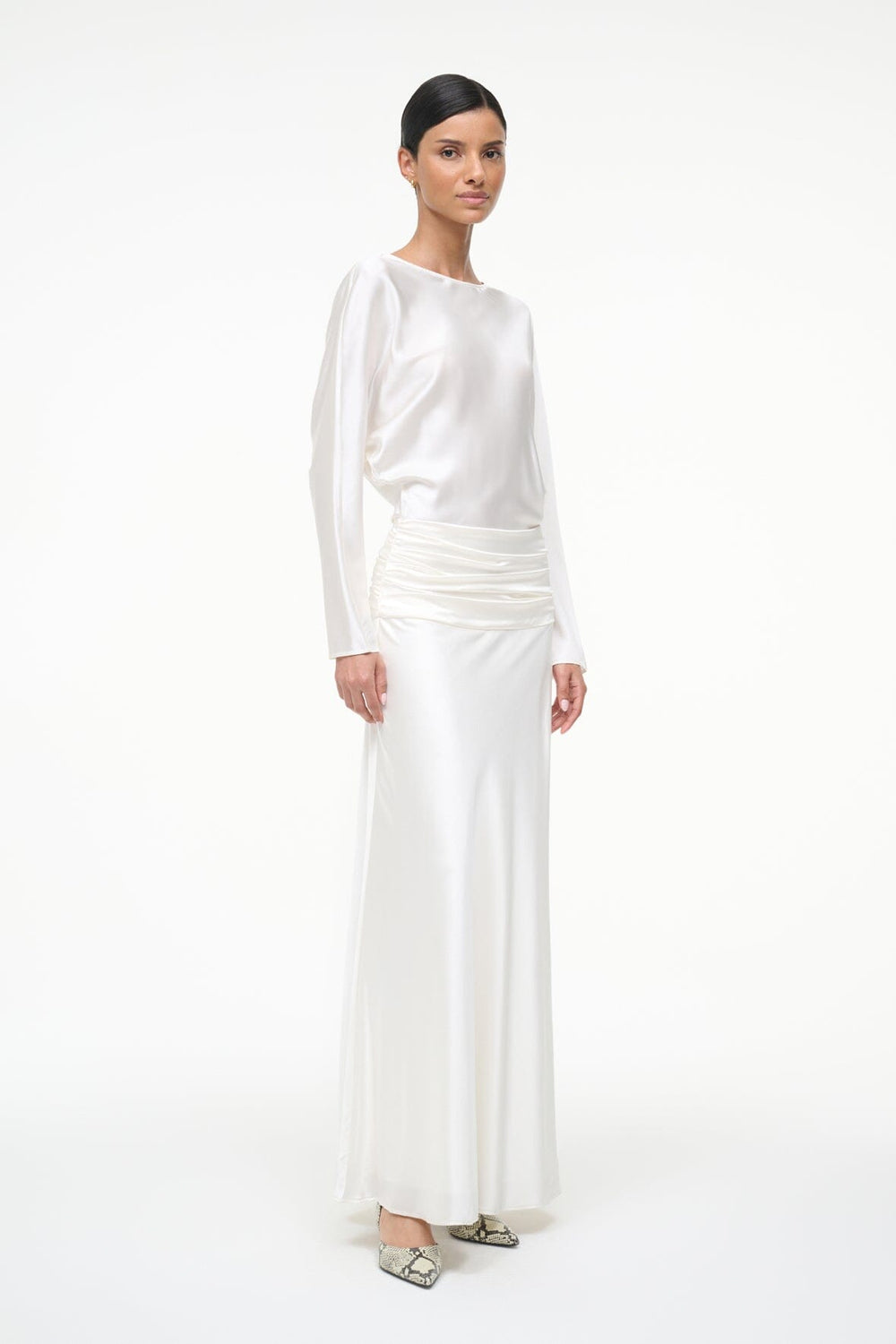 FREDA SILK DRESS IVORY