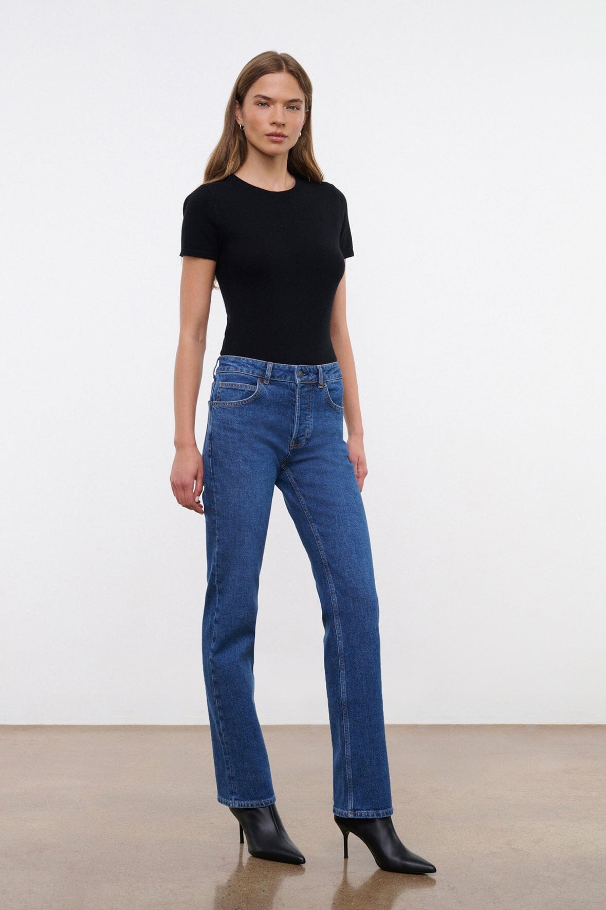 TEDDY STRETCH STRAIGHT JEAN STONE BLUE