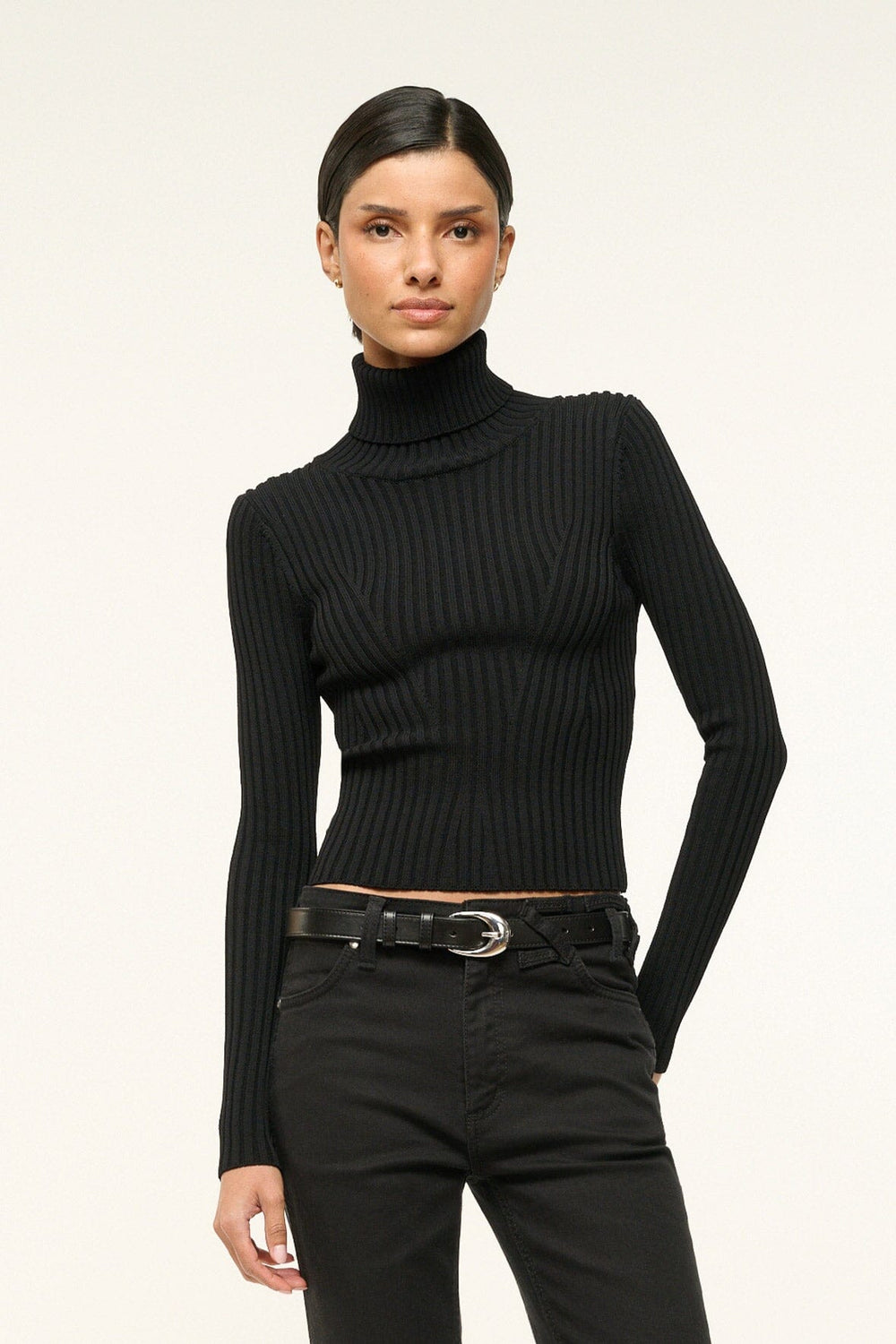 MOON BUCKLE BELT - 26MM BLACK SILVER