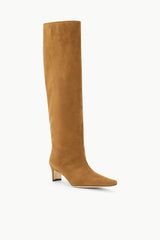 WIDE SHAFT WALLY BOOT TAN SUEDE