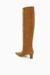 WIDE SHAFT WALLY BOOT TAN SUEDE