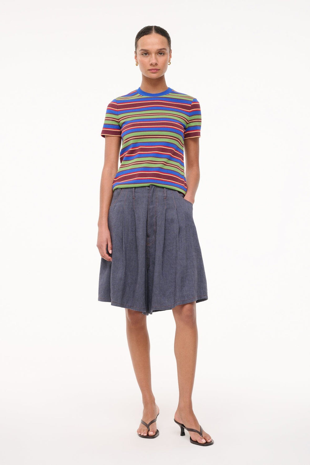 WEEKEND CREW TEE SPECTRUM STRIPE