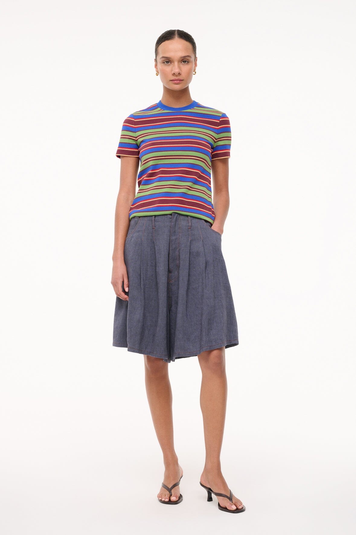 WEEKEND CREW TEE SPECTRUM STRIPE